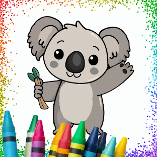 Cute Koala Coloring Glitter